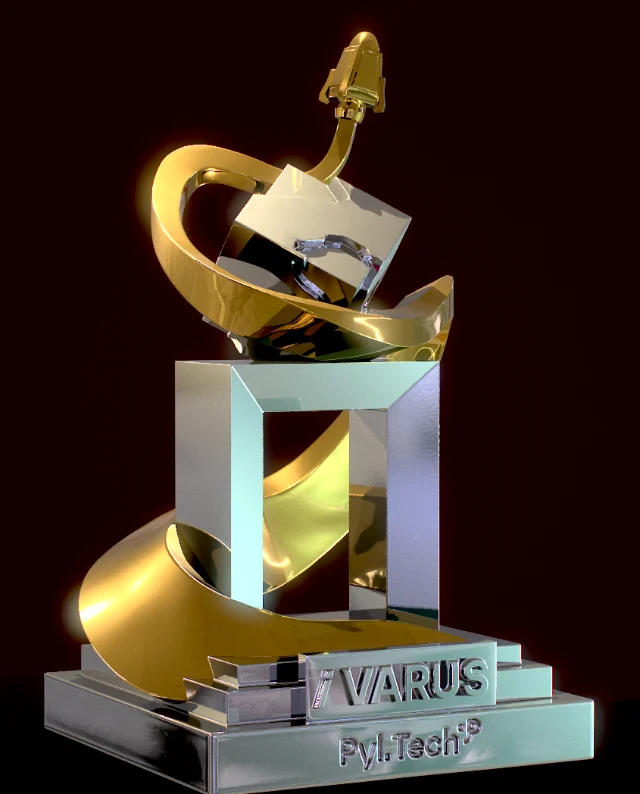 Le trophée de l'Expédition Ivarus, gravé au nom de Pyl.Tech